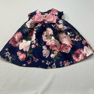 Bonnie Baby Navy and Pink Floral Dress